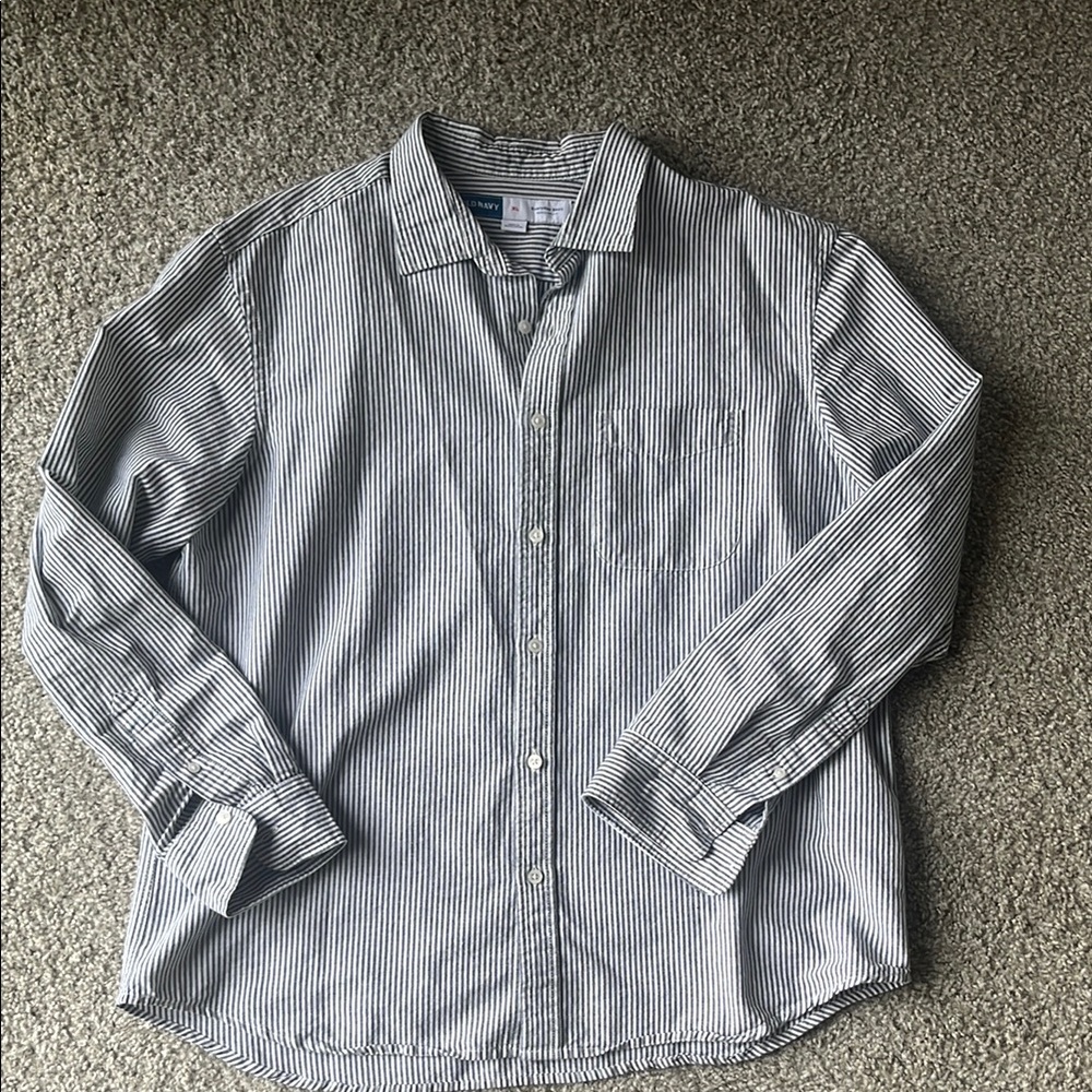Men's Striped Black and White Shirt